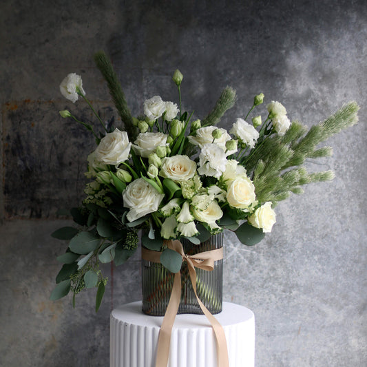 White Elegance Florals in a Vase - BOUQUET Melbourne